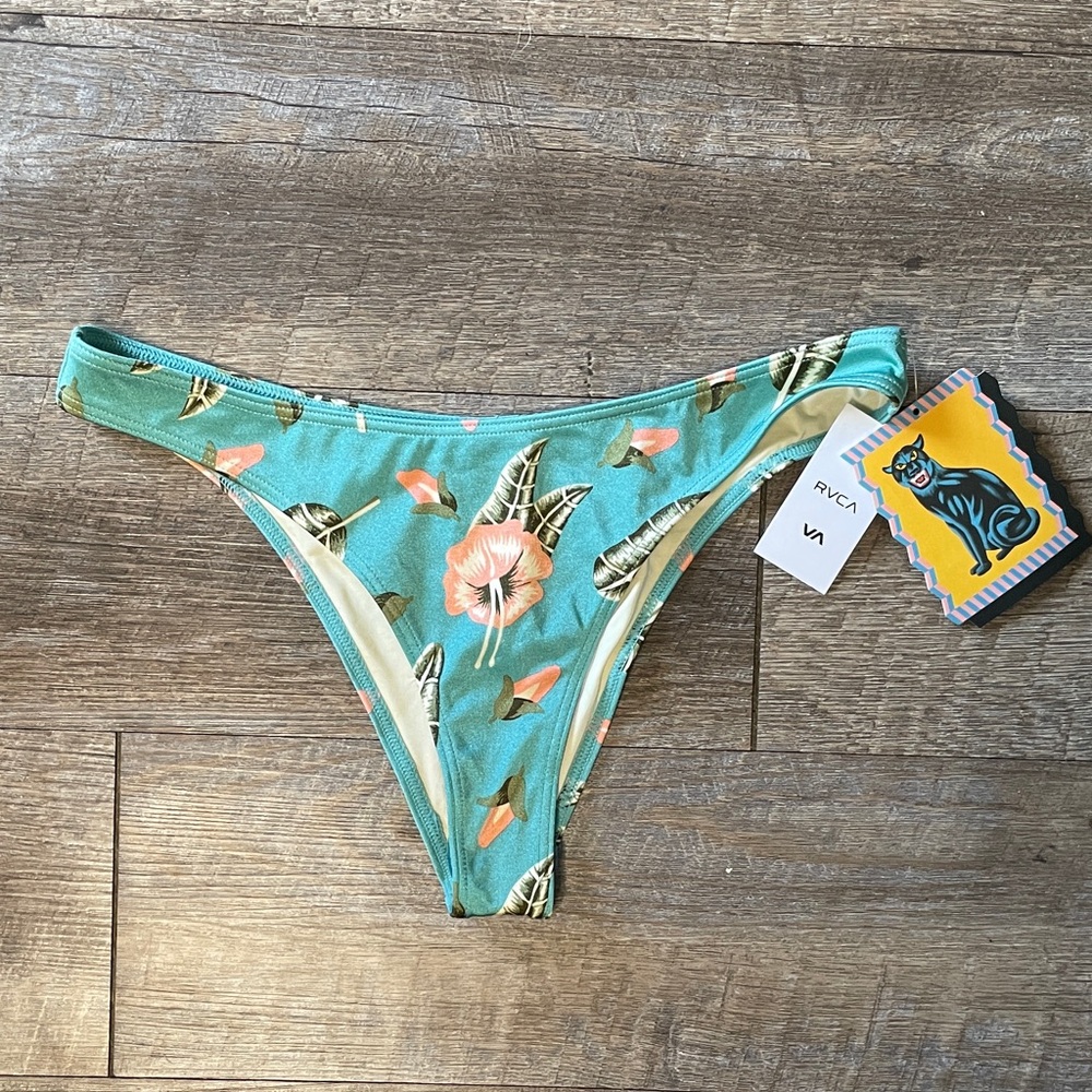 NWT RVCA Floral South Swell High Cut Bikini Bottoms